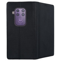 Кожен калъф тефтер и стойка Magnetic FLEXI Book Style за Motorola One Zoom черен